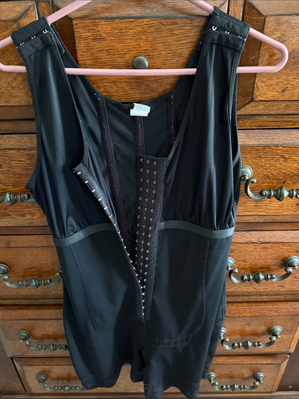 Faja Black High-Compression Romper Shapewear with Front Hook Closure